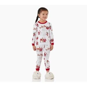 Pottery Barn Kids Heritage Santa Holiday 2 pc Pajama Set Organic Cotton
